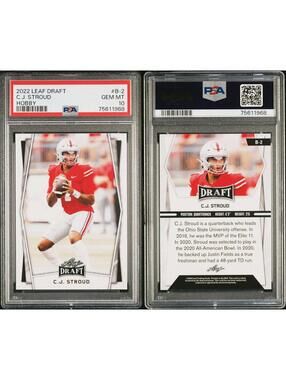 2022 Leaf Draft C.J. Stroud Rookie #B-2 PSA 10 Gem Mint